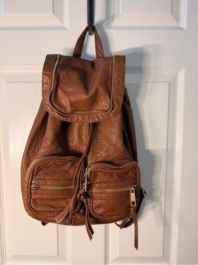 Under One Sky Brown Leather Backpack with Gold Hardware NWOT
